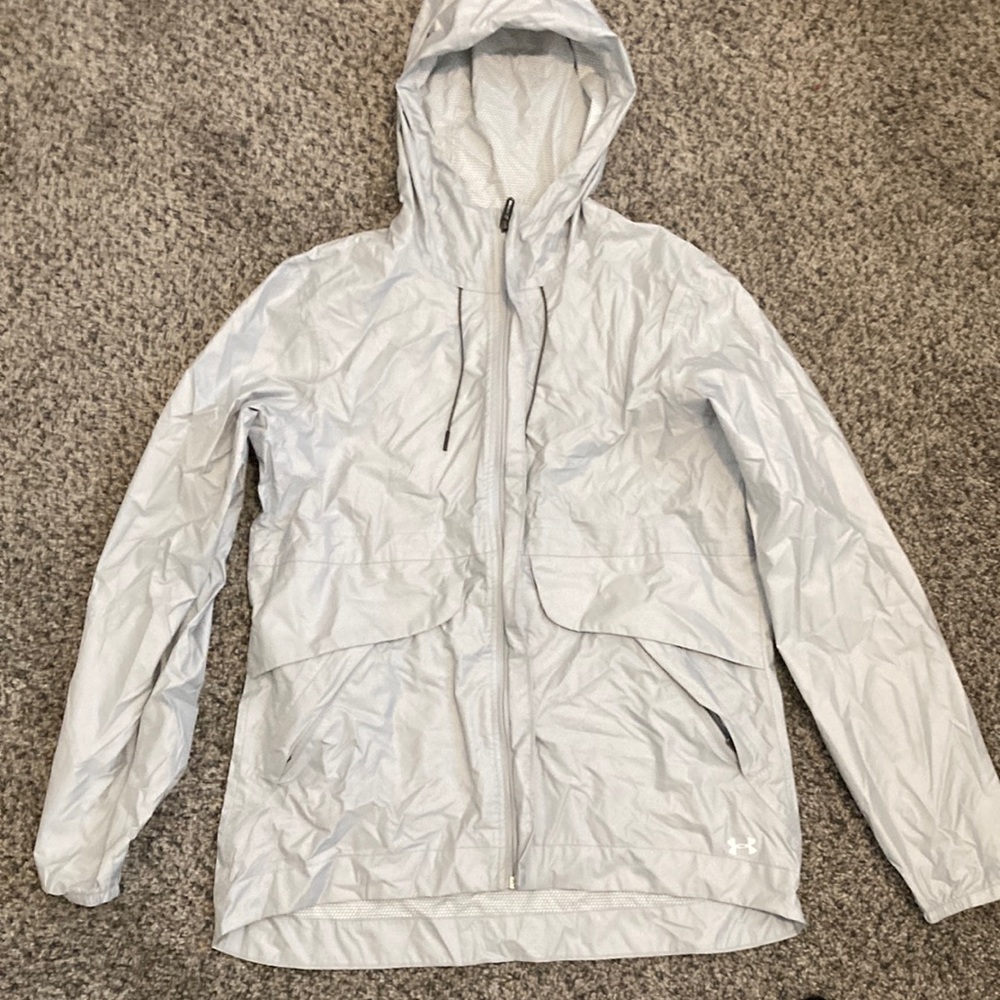 under armor zip up rain coat reflective